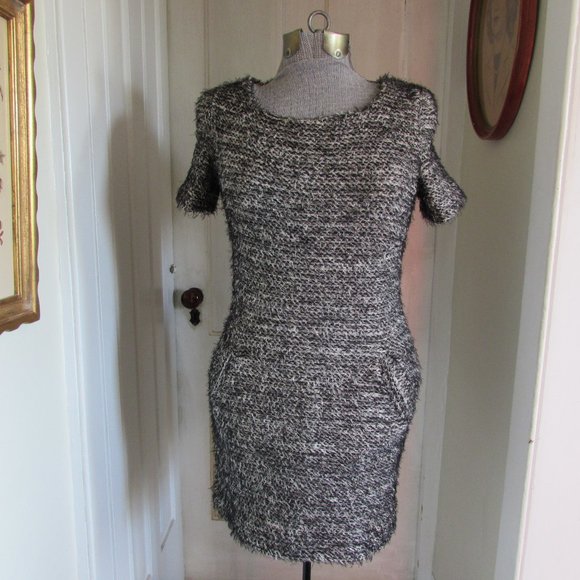 ZARA Black and Gray Short Sleeve Dress - Picture 1 of 6